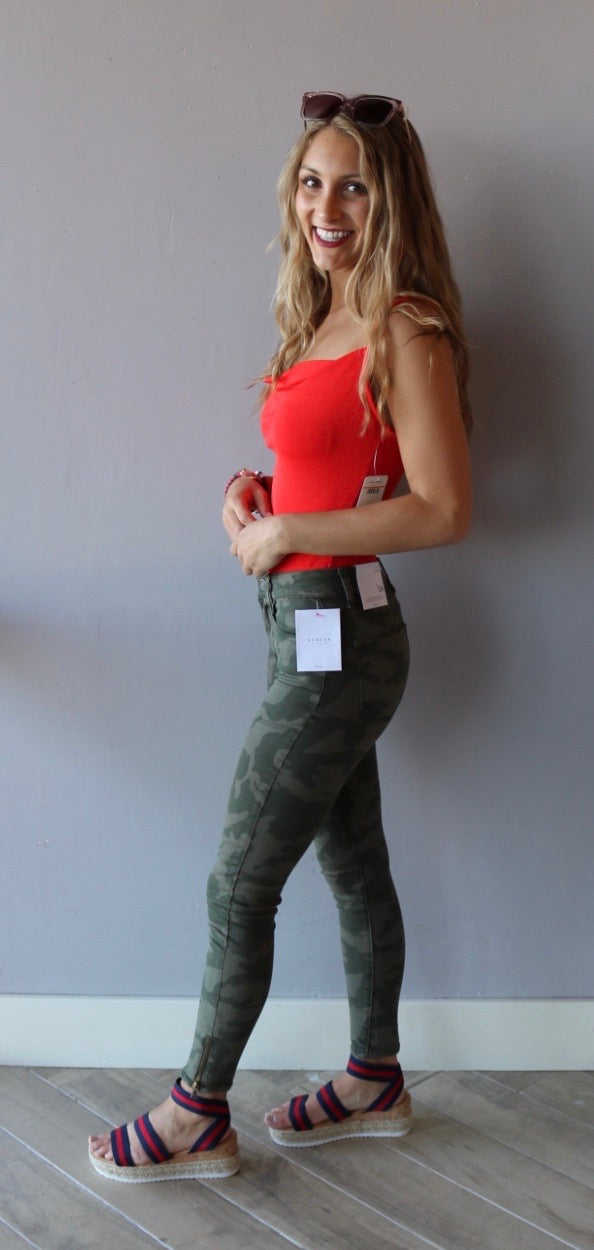 KANCAN HiRise FATIGUES Camo AnkleZip Skinnies