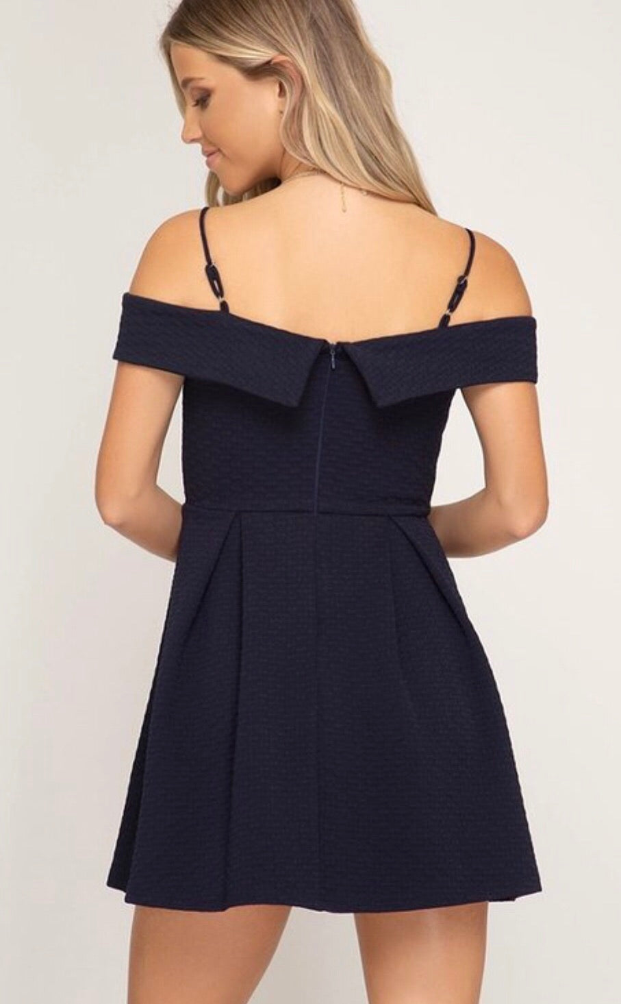 BELIEVER OffShoulder TextureKnit Fit & Flare Dress