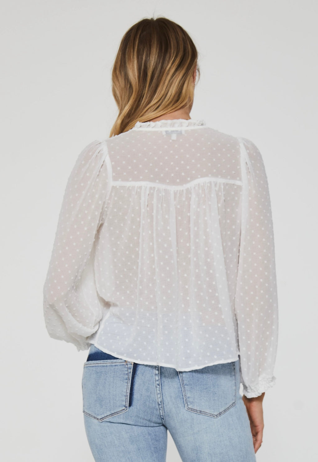 ANOTHER LOVE SwissDot WINSLOW FrontLace Peasant Top