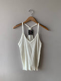 MEDIATE V-Neck RacerBack LettuceHem Tank Top