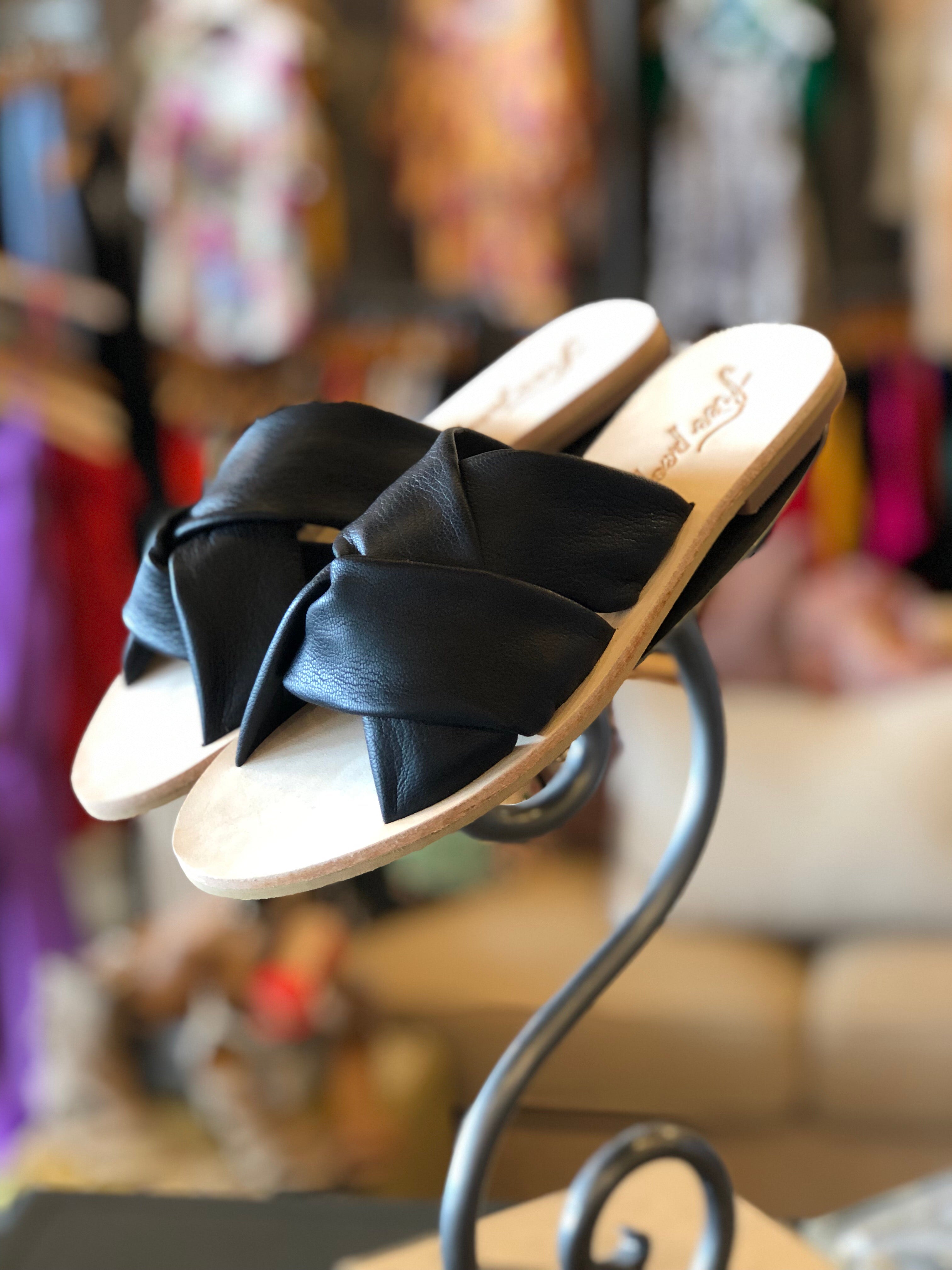 FREE PEOPLE Leather CrissCross RIO VISTA Slides