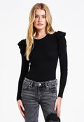 DEAR JOHN CrewNeck TESSA PuffSleeve RibKnit Top