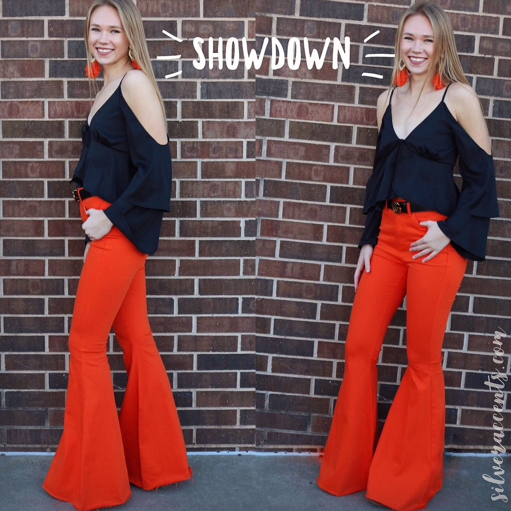 LEVEL TieFront Slit ColdShoulder Chiffon Top