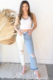 VERVET ColorBlock NORAH High-rise Jeans