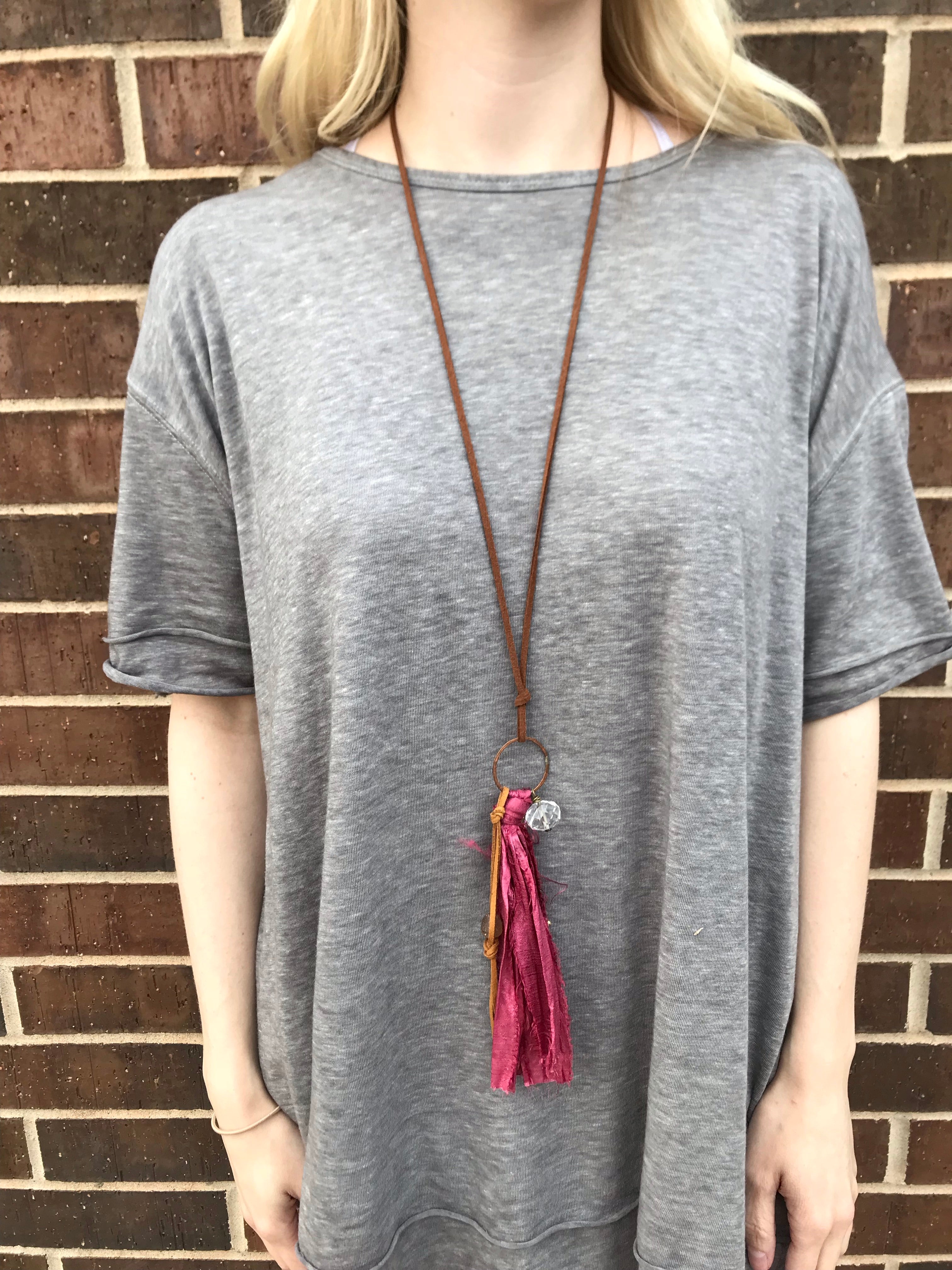 Silk Tassel Cluster Necklaces