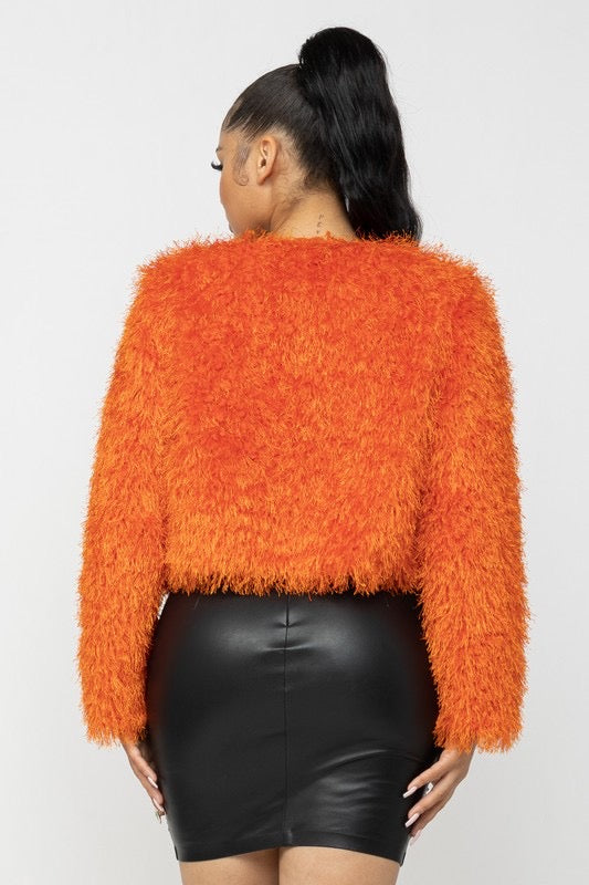SPENCER Crop Faux Fur Jacket