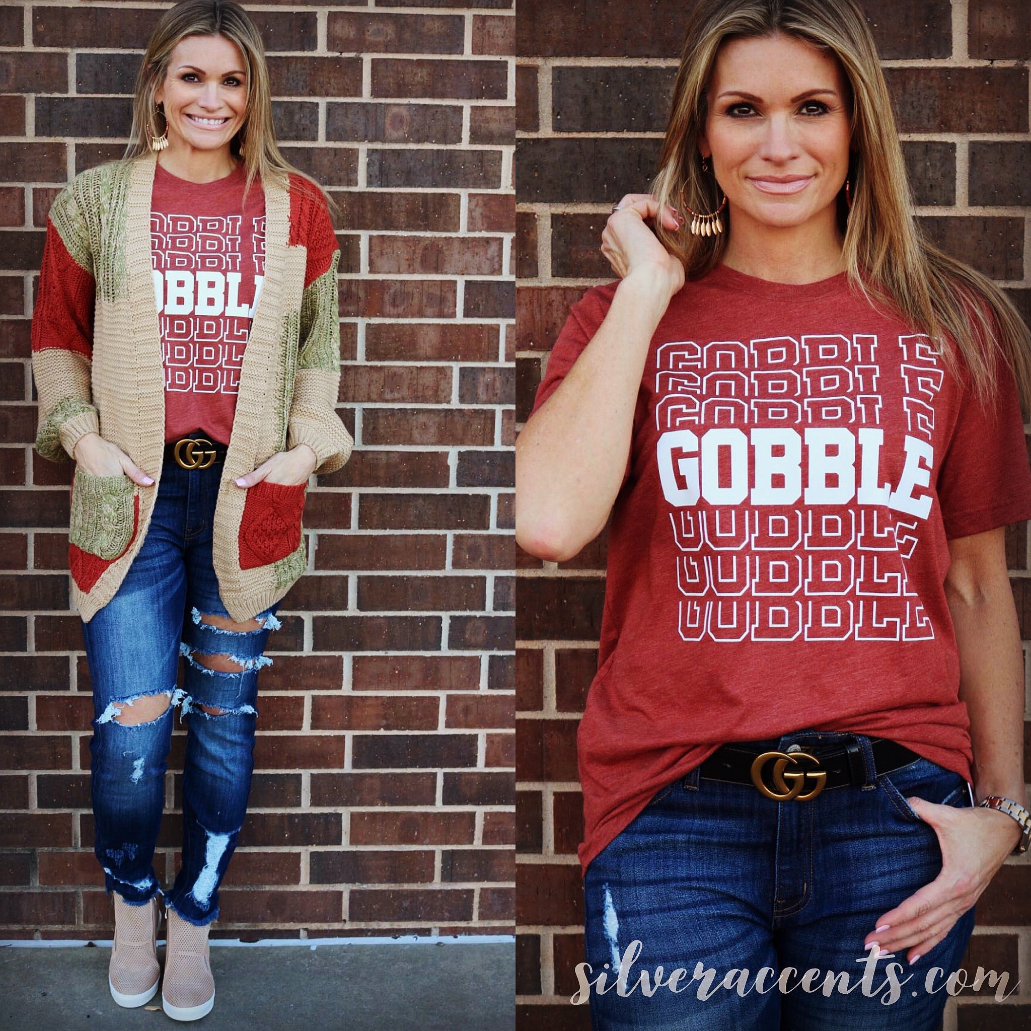 GOBBLE GOBBLE Repeat CrewNeck Triblend Tee Top