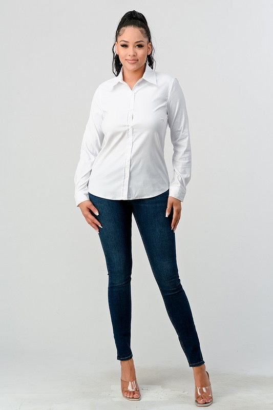 MARKLE ButtonDown Collar Woven Top