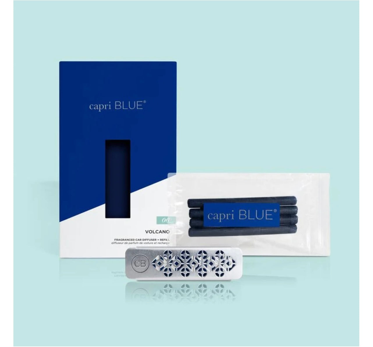 CAPRI BLUE Fragranced VOLCANO  Car Diffuser + Refill