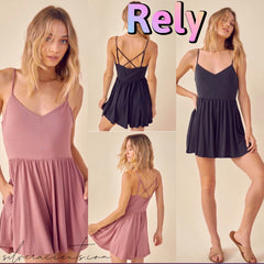 RELY Strappy~Back Knit Short Romper