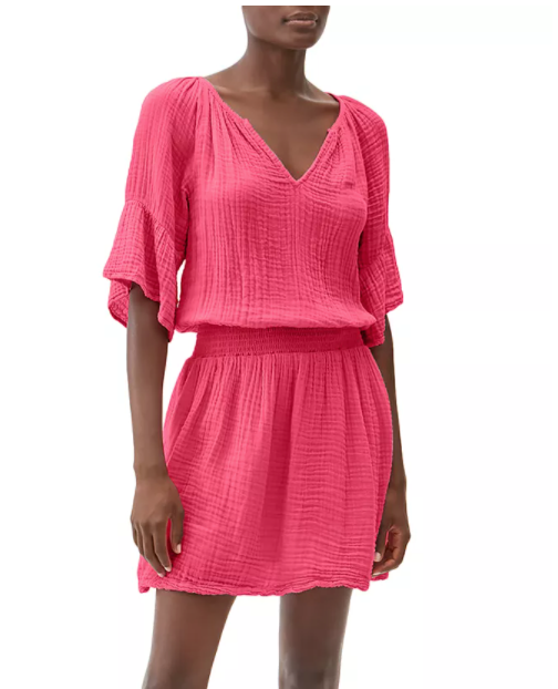 MICHAEL STARS DoubleGauze KATELYN Peasant Smock~Waist Dress