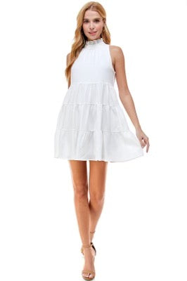 ROYAL HiNeck MutiTier Ruffle Dress