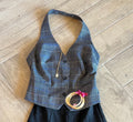 BOBI BLACK Plaid STUDIOUS Vest