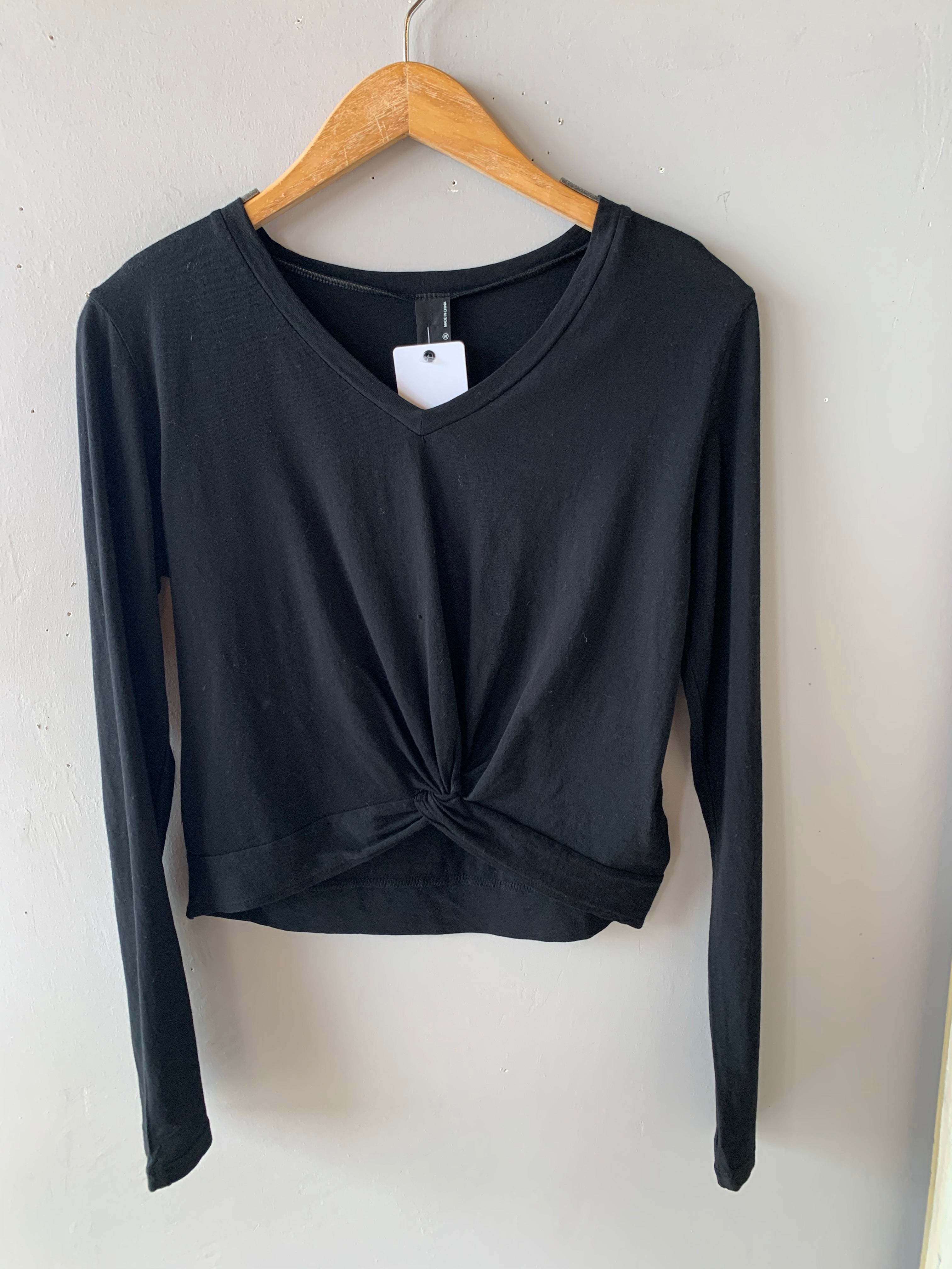 BOBI Lightweight Jersey MARSALA KnotHem CropWaist Top