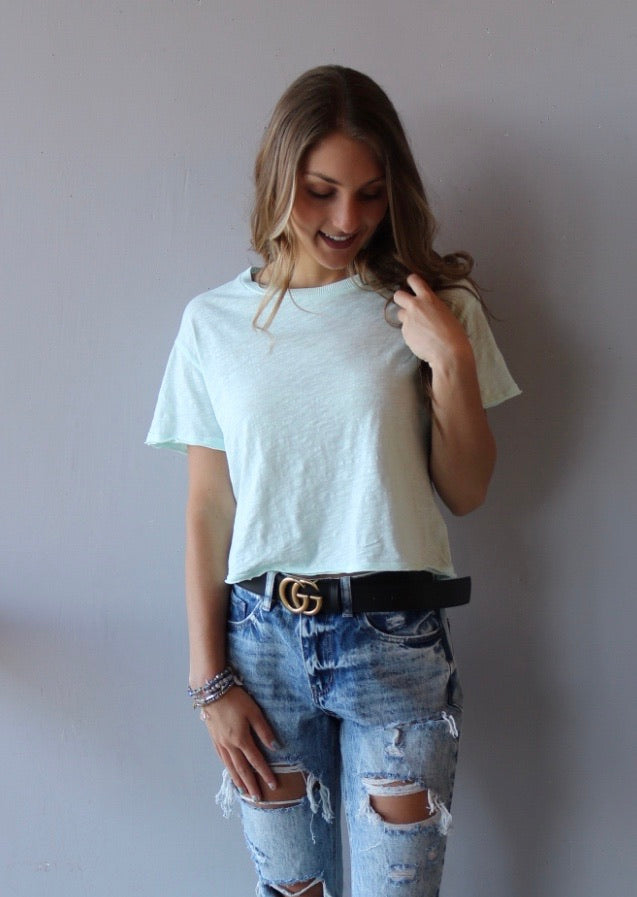 BOBI WaistCrop MARVEL SlubJersey Tee Top