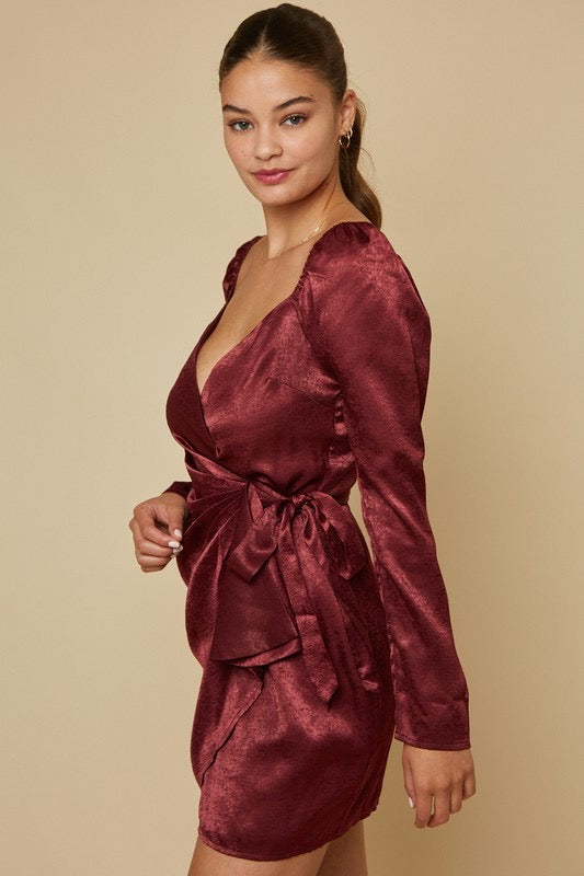 *Satin BYRON Wrap Dress