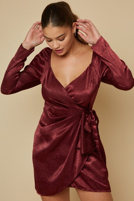 *Satin BYRON Wrap Dress