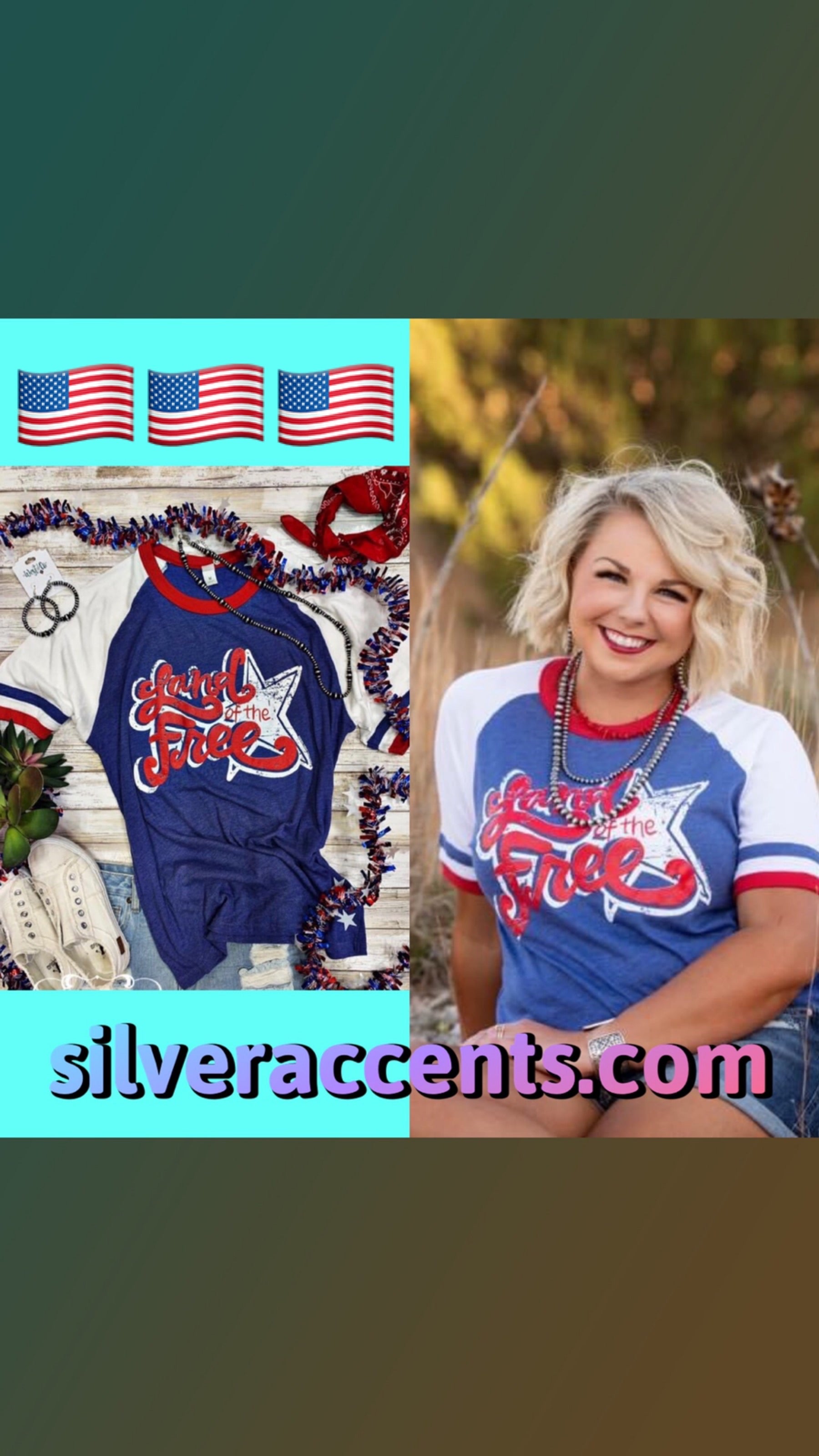 TTT LAND OF FREE Vintage Varsity Tee Top