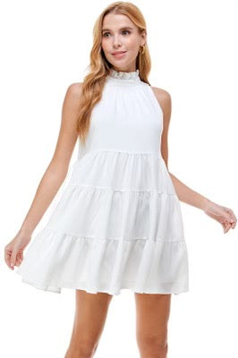 ROYAL HiNeck MutiTier Ruffle Dress