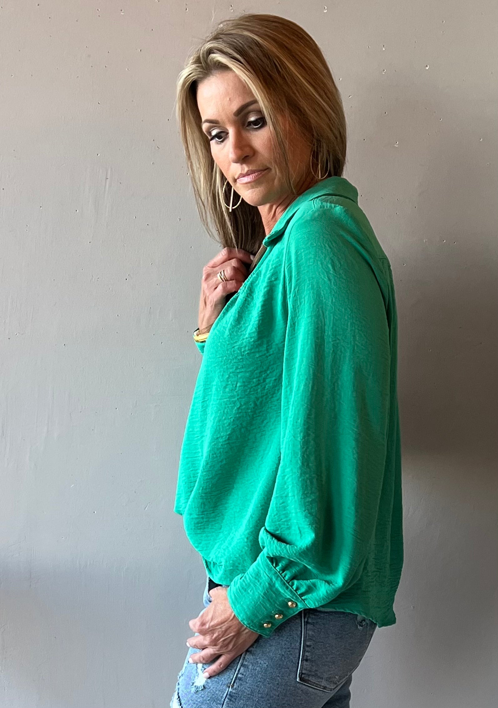 IVY JANE Scoop BARRED Shirred Neck Top