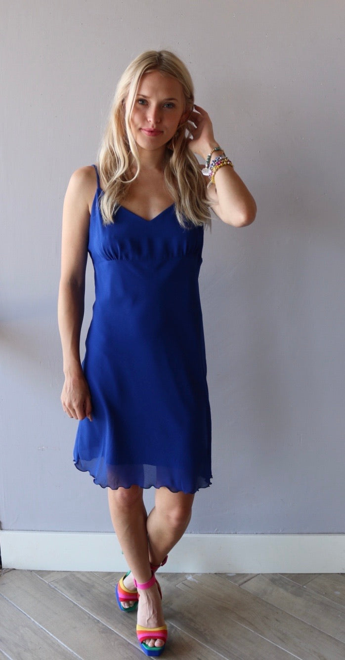 Naked Zebra HOLD ON LettuceHem Chiffon Cami Slip Dress