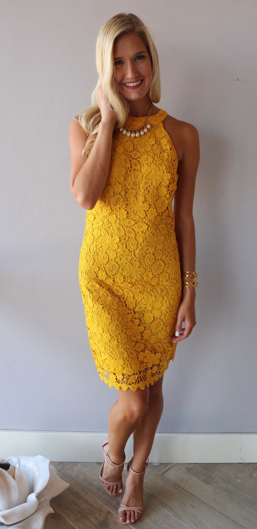 UMGEE Crochet Lace HANDPICKED HalterNeck Dress