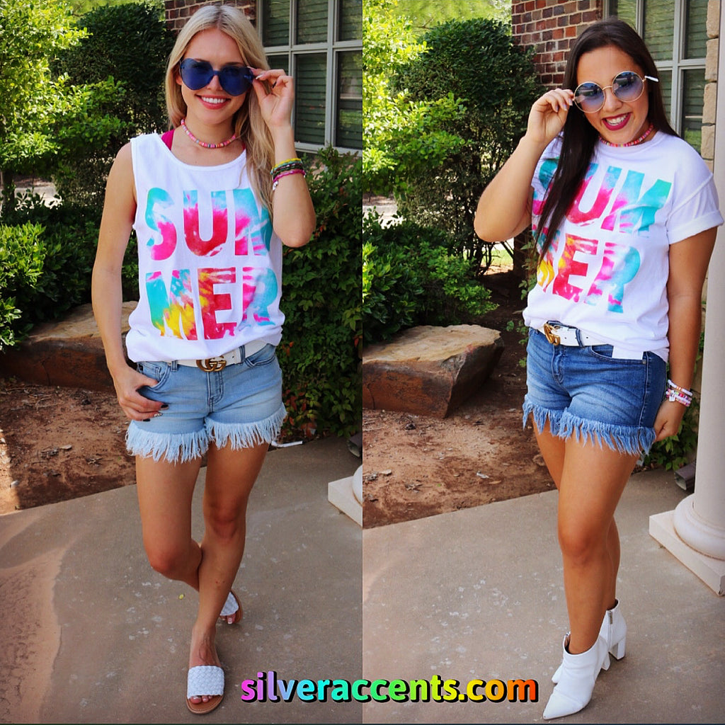 TTT SUMMER Tie~Dye Logo Comfort Colors Tee Top