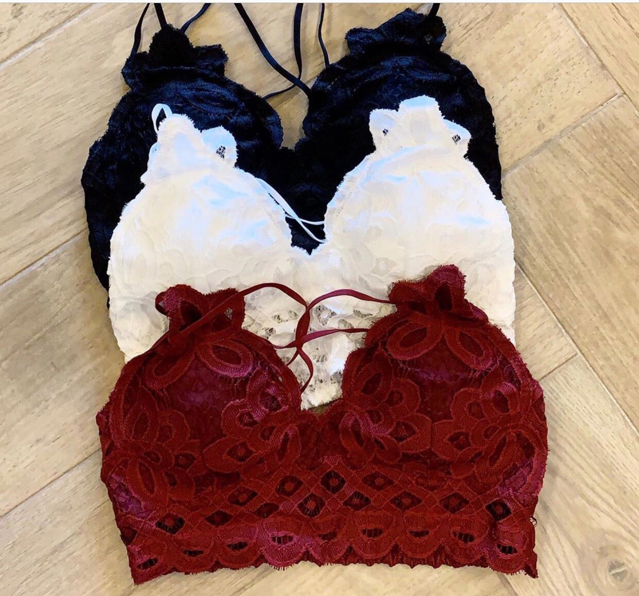 ADELE Lace CrossBack Bralette W/ Removable Pad