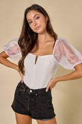 DANICA Organza PuffSleeve Bodysuit