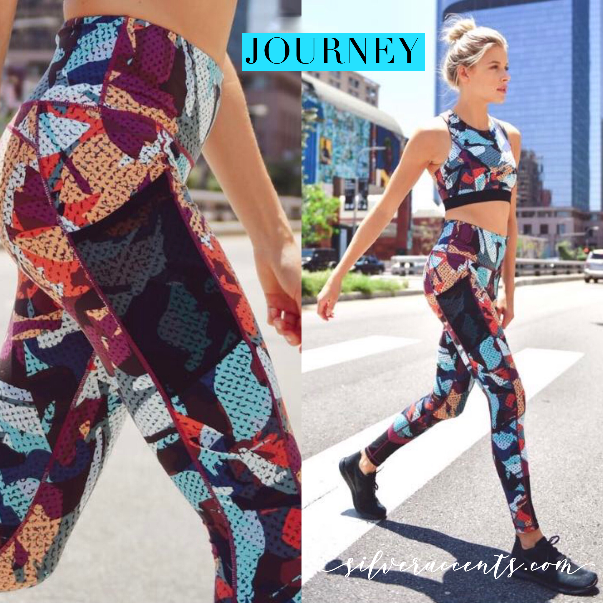 JOURNEY HiWaist Camo/Houndstooth Print MeshPocket Legging