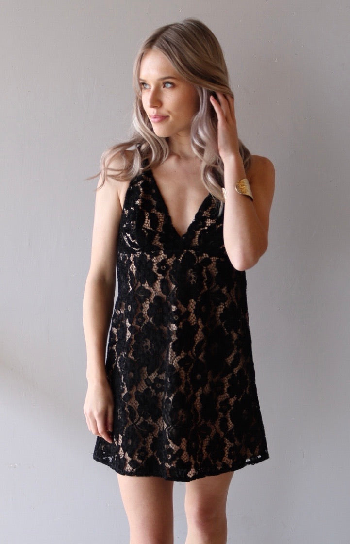 FREE PEOPLE Lace DANGEROUS LOVE Cami Dress