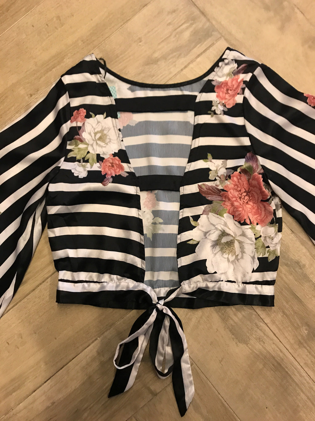 MAISONETTE Stripe Floral Strappy Back Top