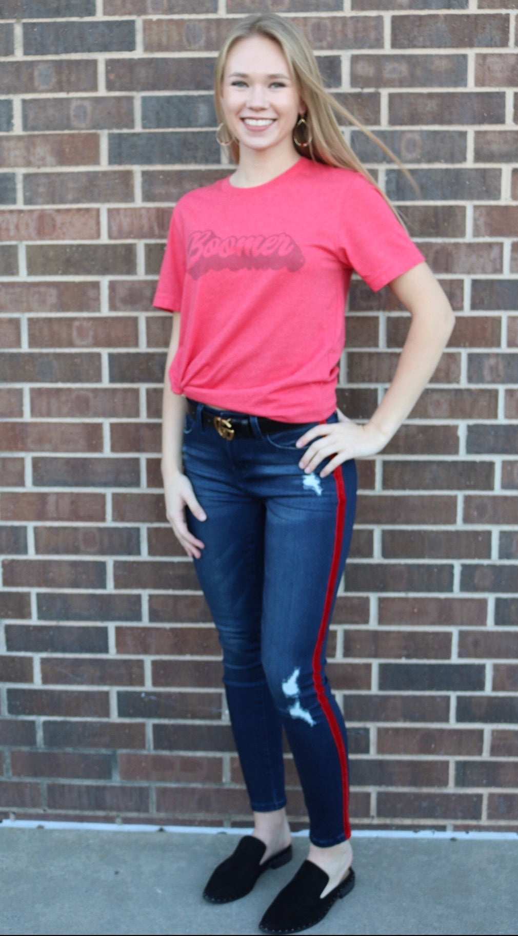 BOOMER Script SuperSoft CrewNeck Tee Top