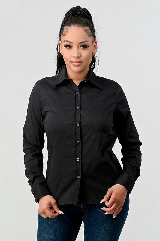 MARKLE ButtonDown Collar Woven Top