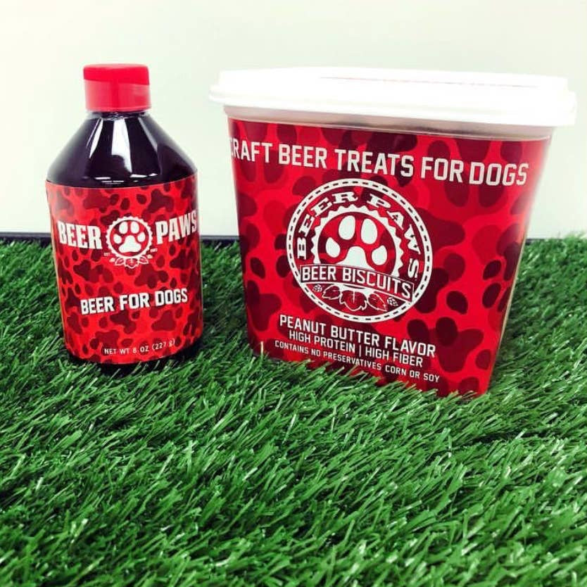 BEER PAW 12oz Craft Beer Dog Treat Tub
