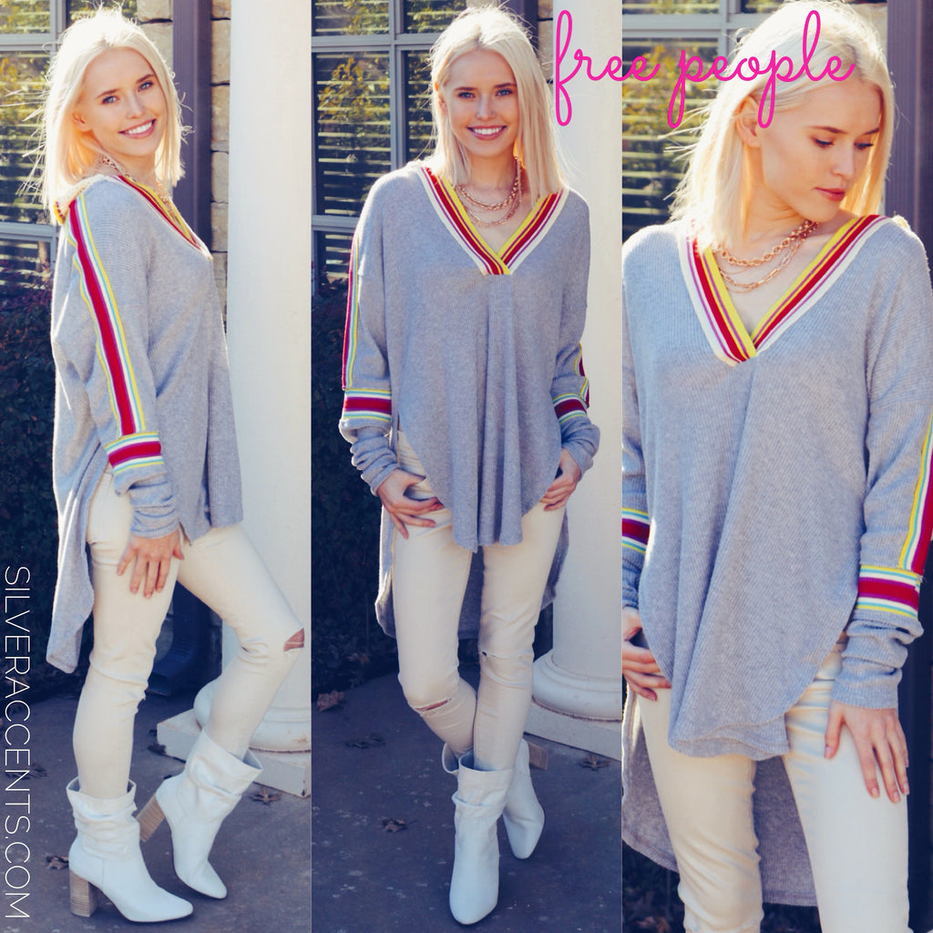 FREE PEOPLE RibKnit FEELING MAGICAL SWIT V-Neck Top