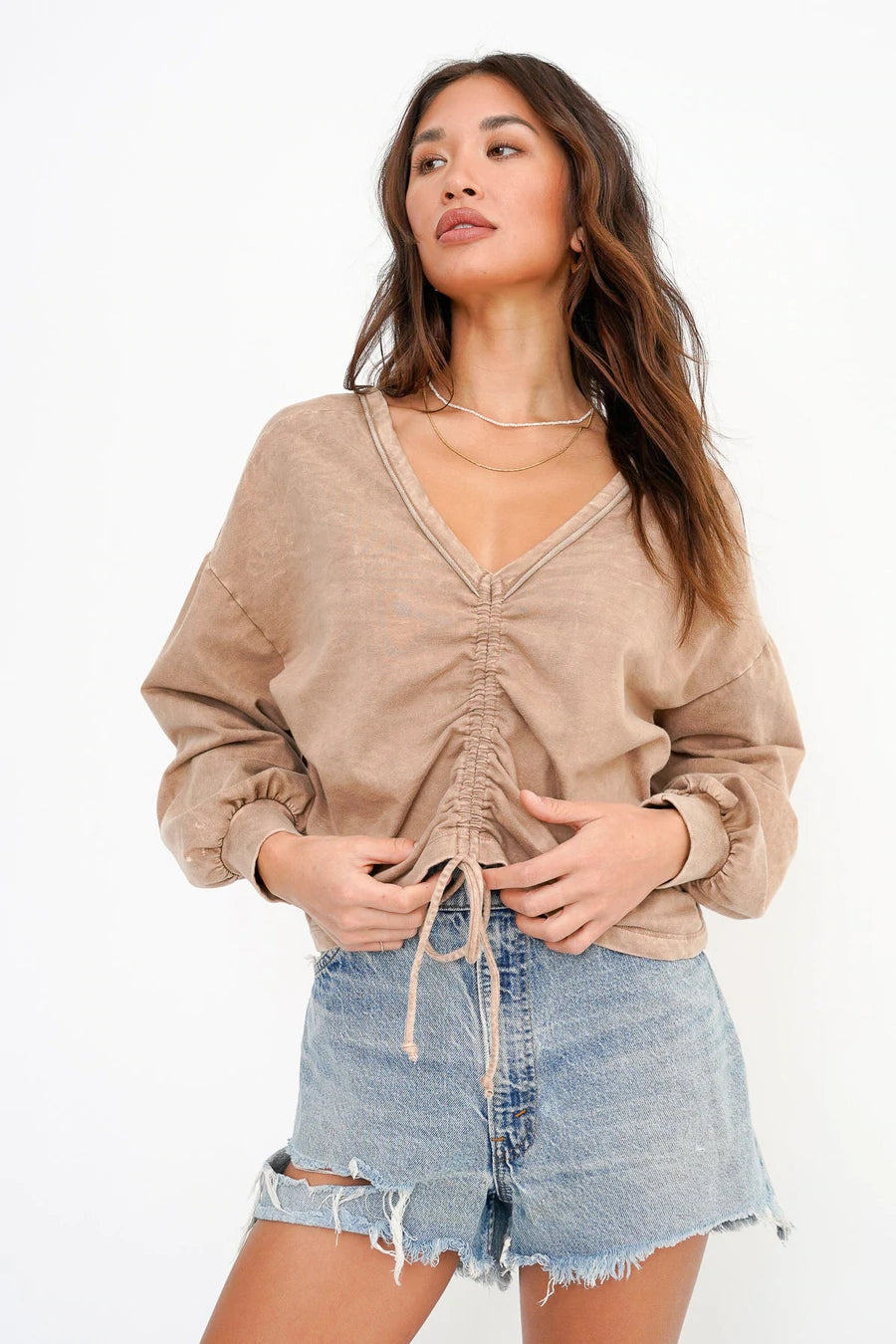 PROJECT SOCIAL T Reversible MIKI Shirred Top