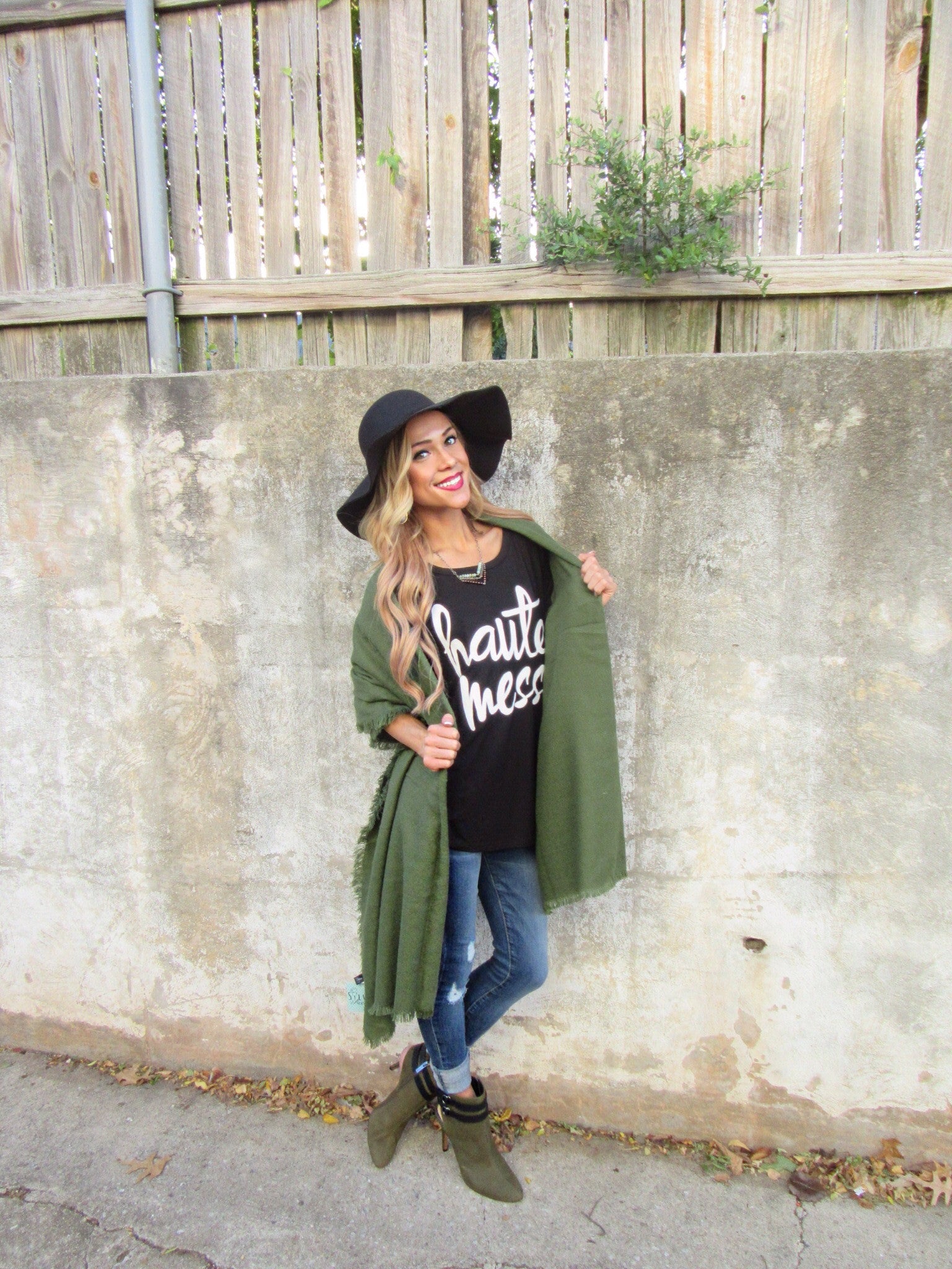 KATE Plaid Blanket Fringe Scarf