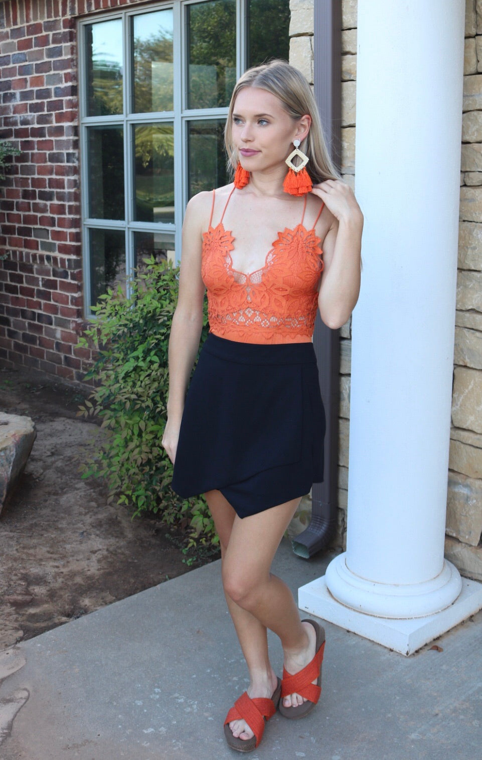 DIVISION Lace/Jersey Bodice Bodysuit Top