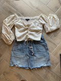 IMMERSE Floral Rouche~Front Print Top