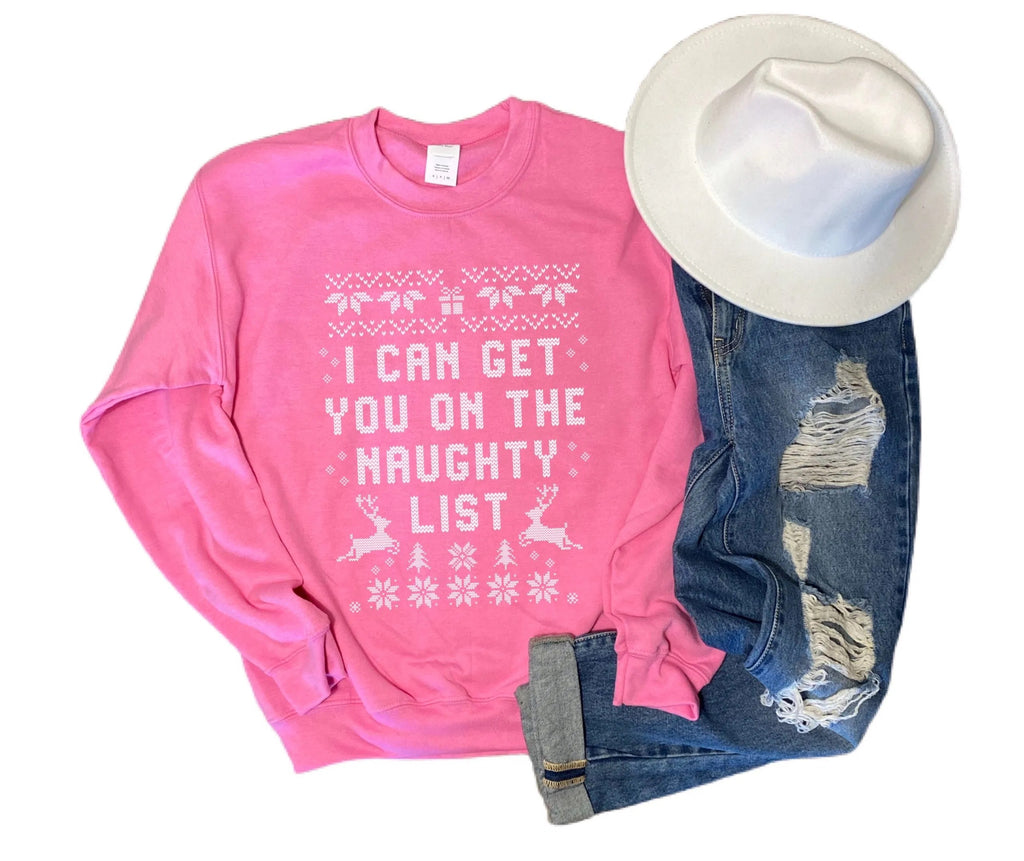 MH Fair Isle NAUGHTY LIST Ugly Sweater SweatShirt Top