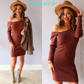 *LE LIS! CHARMED RibKnit OneShoulder Sweater Dress
