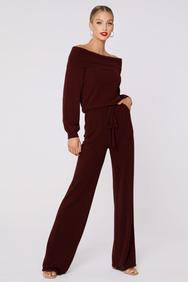 BOBI BLACK FoldOver FAITH Off Shoulder Sweater