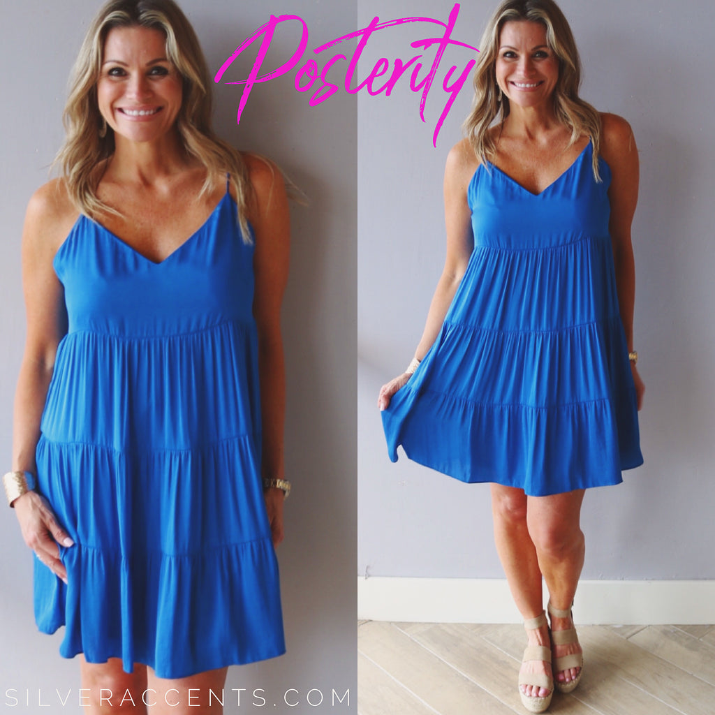 PROSPERITY Tiered CamiStrap Flare Midi Dress