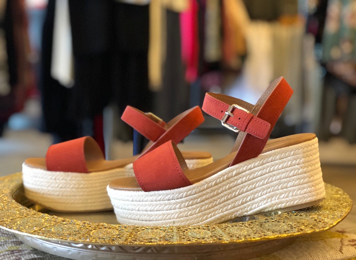 Qupid RECLINE SingleBand AnkleStrap Platform Wedge Sandal Shoe