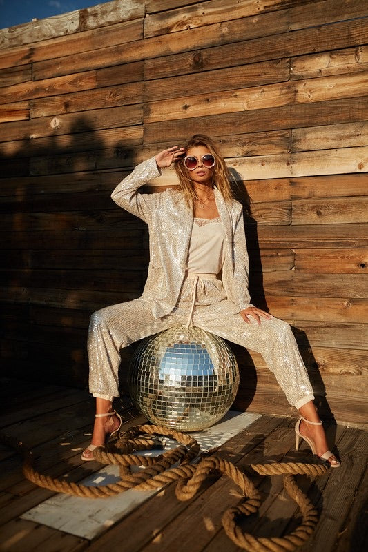 PARIS Sequin Jogger Pants