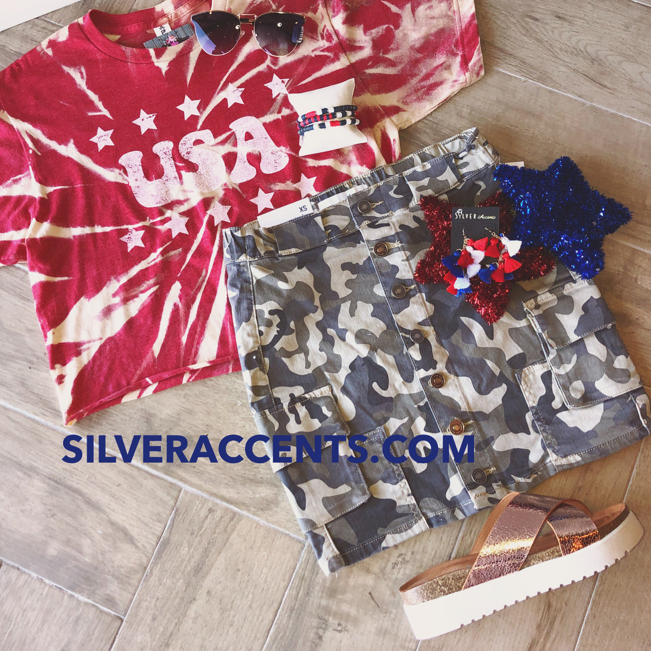 MH Patriotic Tie Dye Crop Tee