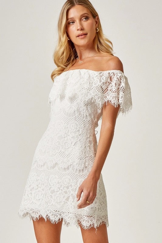 Andree TAYLOR Lace Off the Shoulder Dress