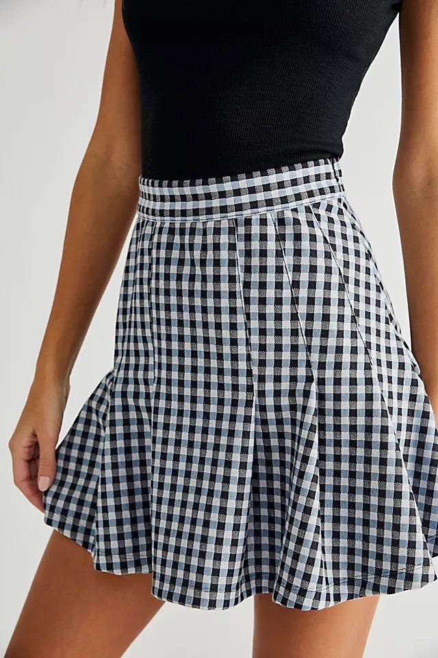 FREE PEOPLE Pleated HONEY PLAID Skirt
