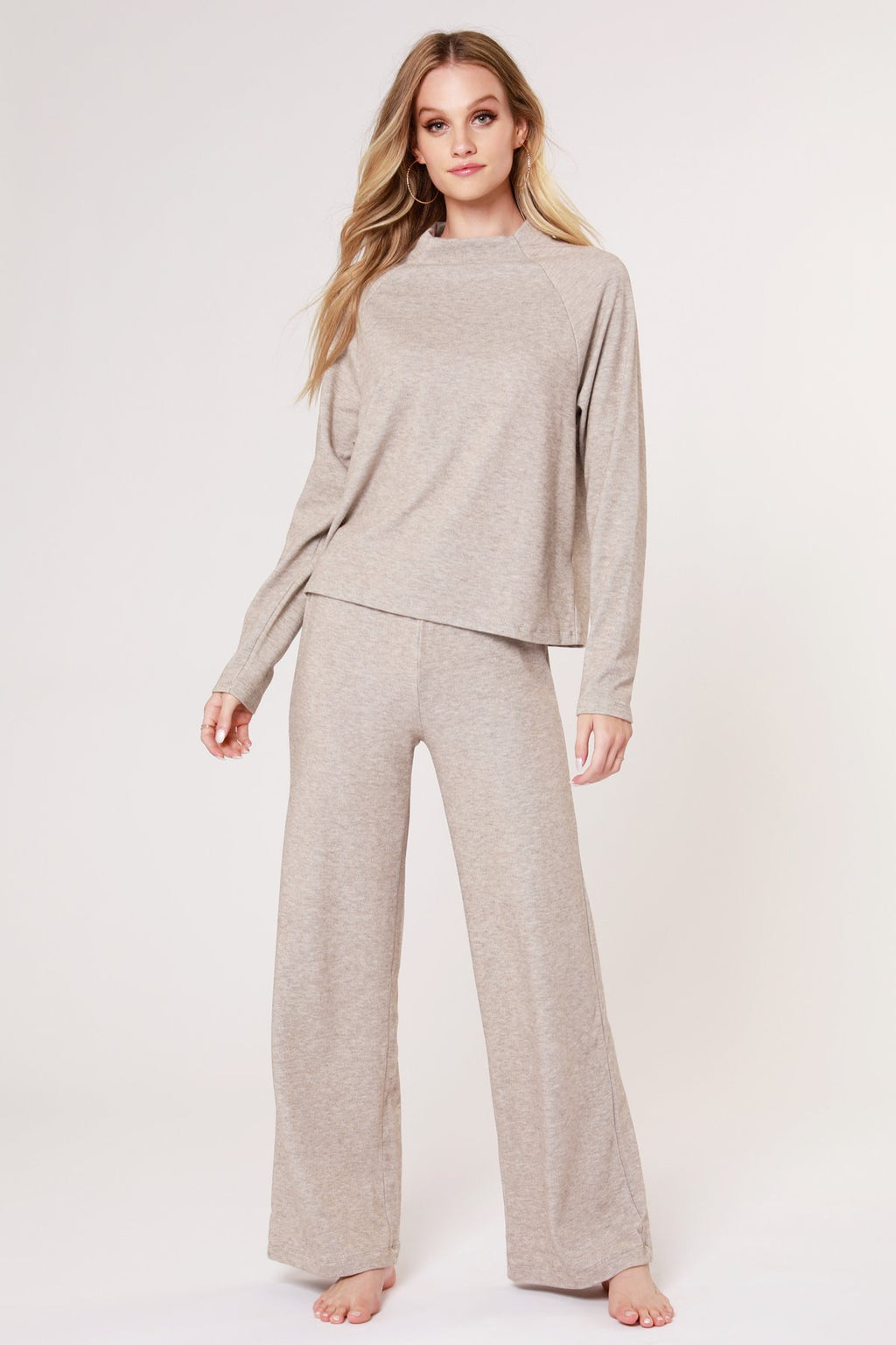 BOBI Cozy Heather Knit MANHATTAN WideLeg Pants